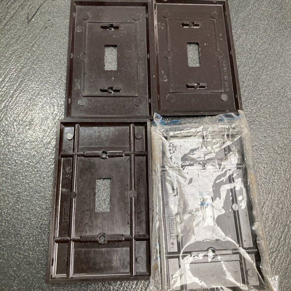 Vintage Leviton Light Switch Plate Wall Cover Brown Plates 1 New No Screws - Picture 4 of 6